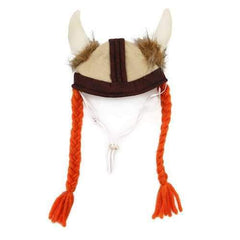 Viking Hat with Braids Dog Costume