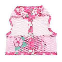 Cool Mesh Dog Harness - Hawaiian Hibiscus Pink