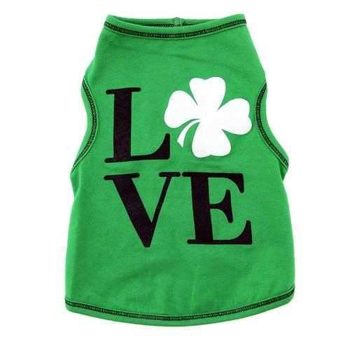 Love Shamrock Dog Tank - Green