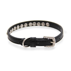 Clear Crystal Puppy Black Dog Collar