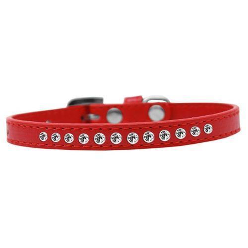 Clear Crystal Puppy Red Dog Collar