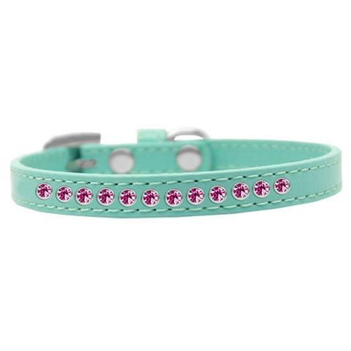 Bright Pink Crystal Puppy Aqua Dog Collar
