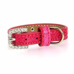 Clear Crystal Puppy Ice Cream Dog Collar - Pink