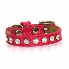 Clear Crystal Puppy Ice Cream Dog Collar - Pink