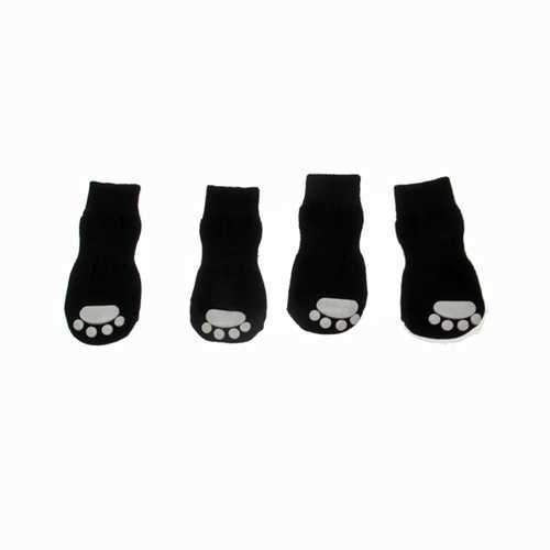 Solid Slipper Dog Socks - Black