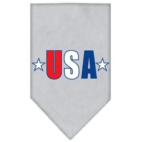 USA Star Screen Print Dog Bandana - Gray