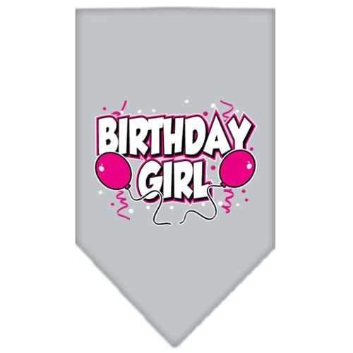 Birthday Girl Screen Print Dog Bandana - Gray