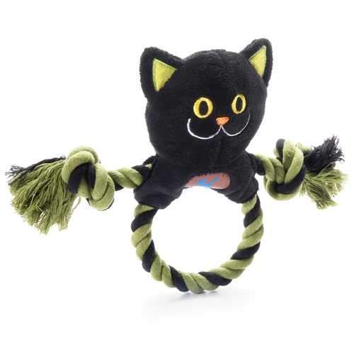 Halloween Ring Toss Dog Toy - Black Cat