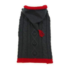 Tidy Cable Hoodie Dog Sweater by Dogo - Charcoal