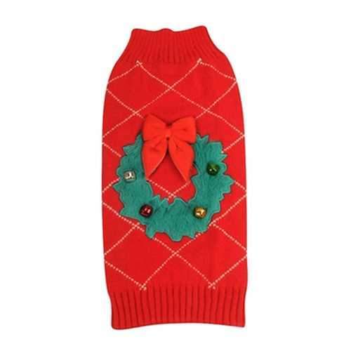 Ugly Holiday Dog Sweater - Wreath