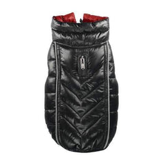 Featherlite Reversible-Reflective Puffer Dog Vest by Hip Doggie - Black/Red