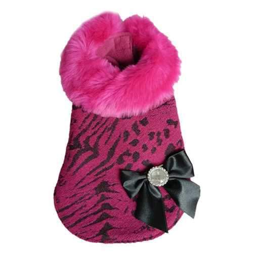 Bella Fur Dog Coat - Pink