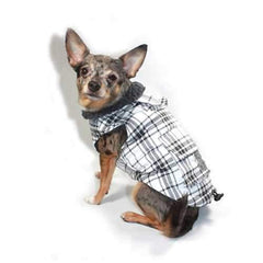 Plaid Shearling Puffer Dog Vest by Hip Doggie - White