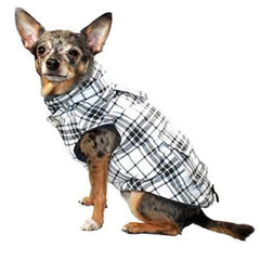 Plaid Shearling Puffer Dog Vest by Hip Doggie - White