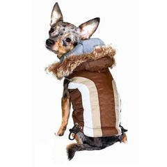 Swiss Alpine Ski Dog Vest by Hip Doggie - Brown