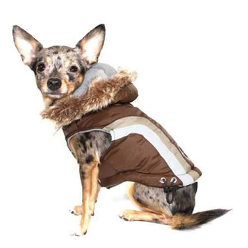 Swiss Alpine Ski Dog Vest by Hip Doggie - Brown