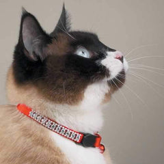 Meow Town Rhinestone Cat Collar - Red