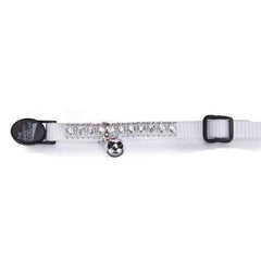 Meow Town Rhinestone Cat Collar - White