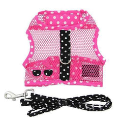 Cool Mesh Dog Harness Under the Sea Collection - Pink and Black Polka Dot Sunglasses