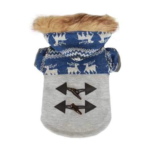 Ox Horn Button Dog Coat by Dobaz - Blue