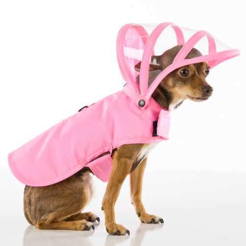 Push Pushi Rainbow Line Dog Raincoat - Pink