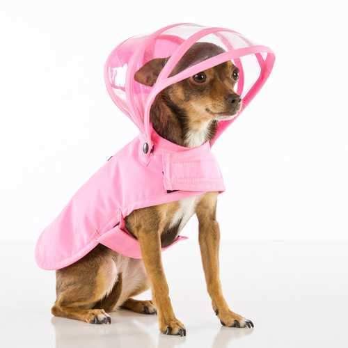 Push Pushi Rainbow Line Dog Raincoat - Pink