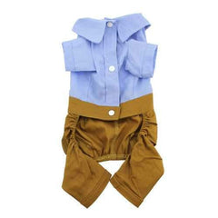 Parisian Pet Preppy Dog Jumpsuit - Blue Bow Tie