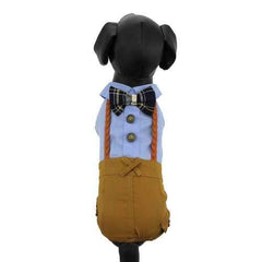 Parisian Pet Preppy Dog Jumpsuit - Blue Bow Tie