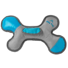 RoughRageous Bone Dog Toy - Aqua and Gray