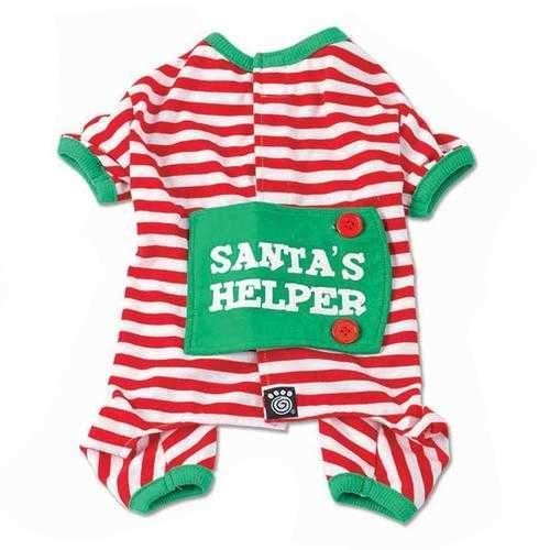 Santa's Helper Dog Pajamas by Petrageous - Red and White