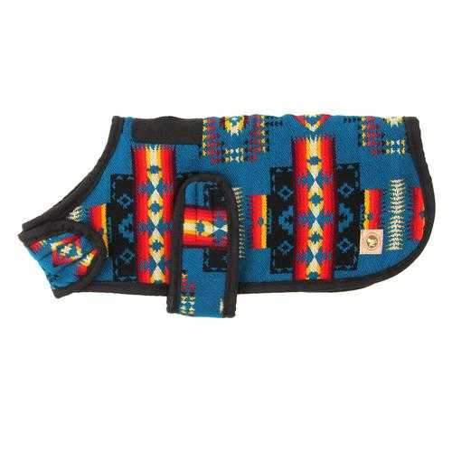 Southwestern Dog Coat - Turquoise