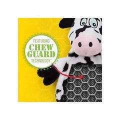 HEAR DOGGY! Flatties with Ultrasonic Squeaker Dog Toy - Cow