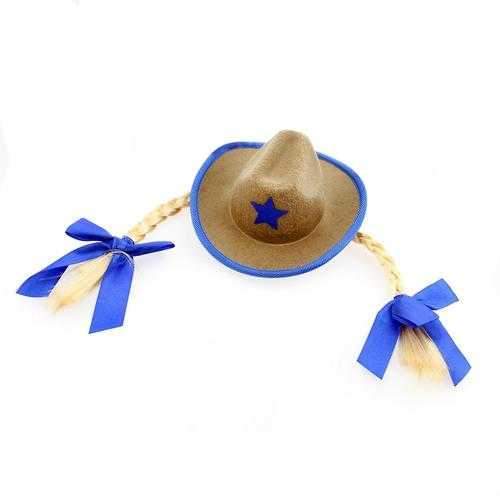 Cowgirl Hat Dog Costume with Braids
