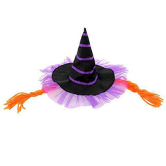 Purple Witch Dog Hat with Braids