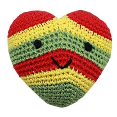 Knit Knacks Hempy the Rasta Heart Organic Dog Toy