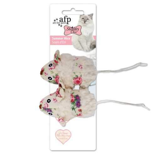 Shabby Chic Summer Mice Cat Toy - Cream