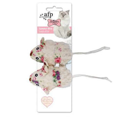 Shabby Chic Summer Mice Cat Toy - Cream