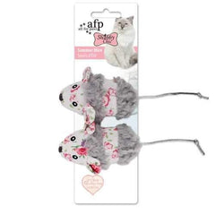 Shabby Chic Summer Mice Cat Toy - Gray