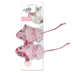 Shabby Chic Summer Mice Cat Toy - Pink