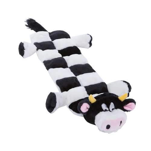 Long Body Cow Squeaker Mat Dog Toy