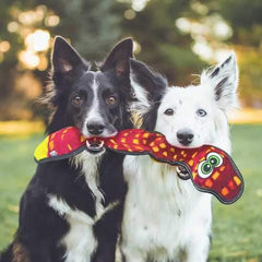 Invincibles Tough Seamz Snake Dog Toy - Red