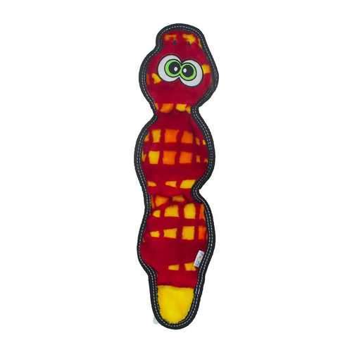 Invincibles Tough Seamz Snake Dog Toy - Red