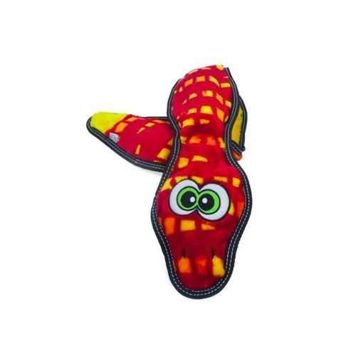 Invincibles Tough Seamz Snake Dog Toy - Red