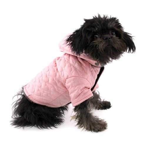 Zack and Zoey Elements Quilted Hearts Dog Jacket - Pink