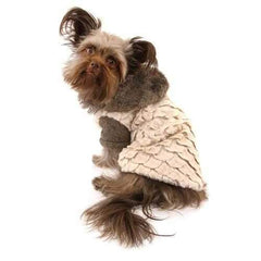Zack and Zoey Elements Faux Fur Dog Jacket - Almond