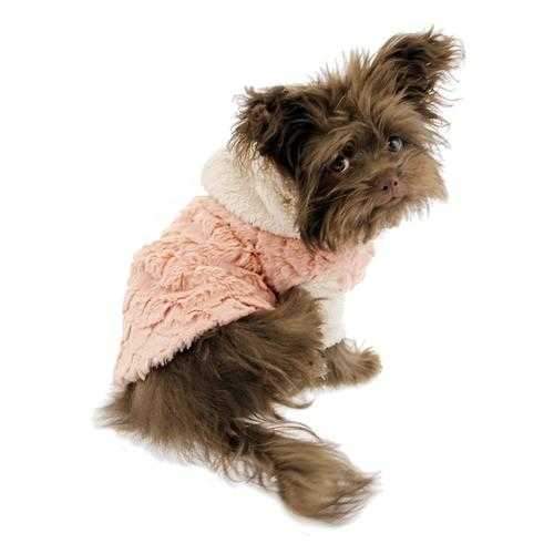 Zack and Zoey Elements Faux Fur Dog Jacket - Pink