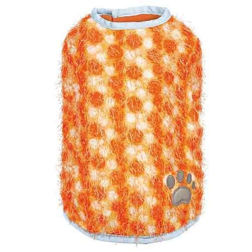 Zack and Zoey Hairy Yarn Reversible Thermal Nor'Easter Dog Coat - Orange