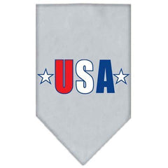 USA Star Screen Print Dog Bandana - Gray