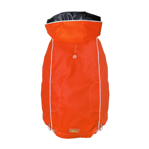 Reversible Plaid Elasto-Fit Dog Raincoat - Scarlet Red
