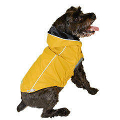 Reversible Plaid Elasto-Fit Dog Raincoat - Yellow